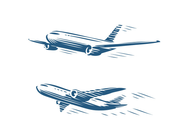 飞行飞机设置起飞飞机航线符号图片下载