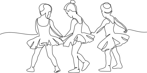 可爱的小女孩，穿着舞蹈服图片下载