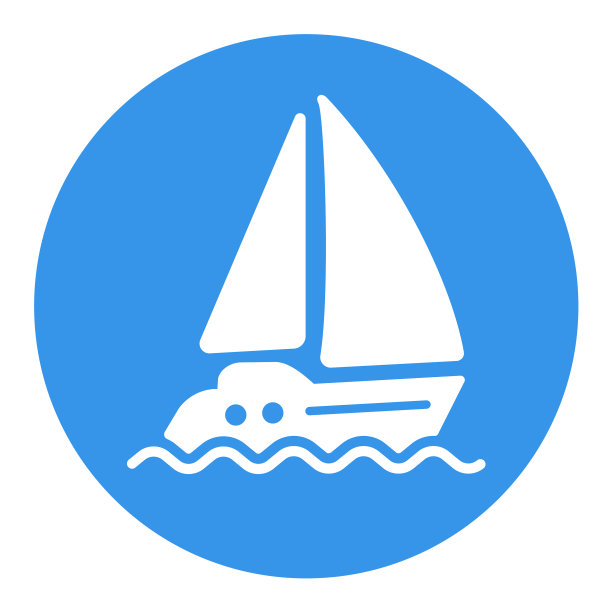 帆船的白色象形符号孤立图片下载