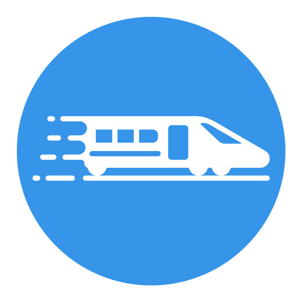 高速客运列车白色字形图标图片下载