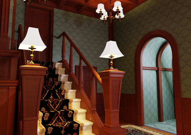 3D插图复古房图片下载