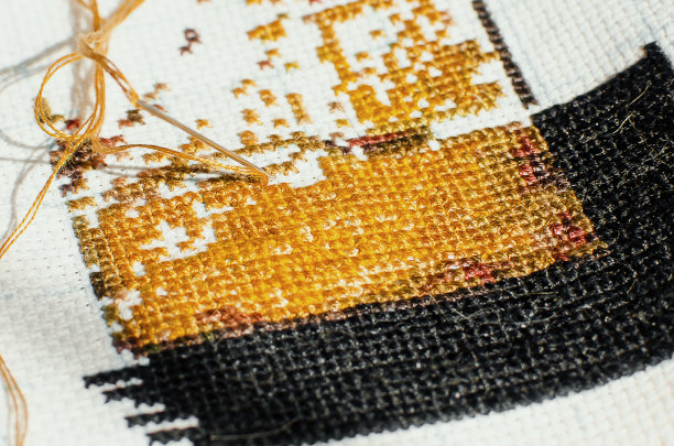 刺绣的特写。DIY。图片下载