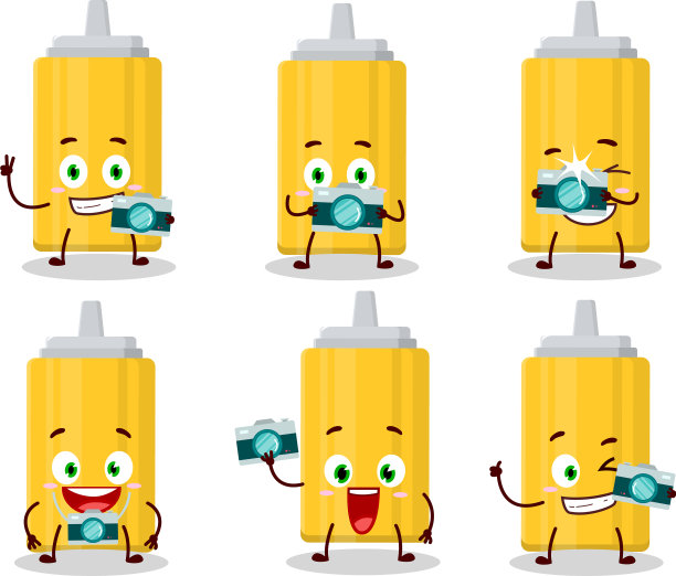 摄影师职业与芥末瓶图片下载