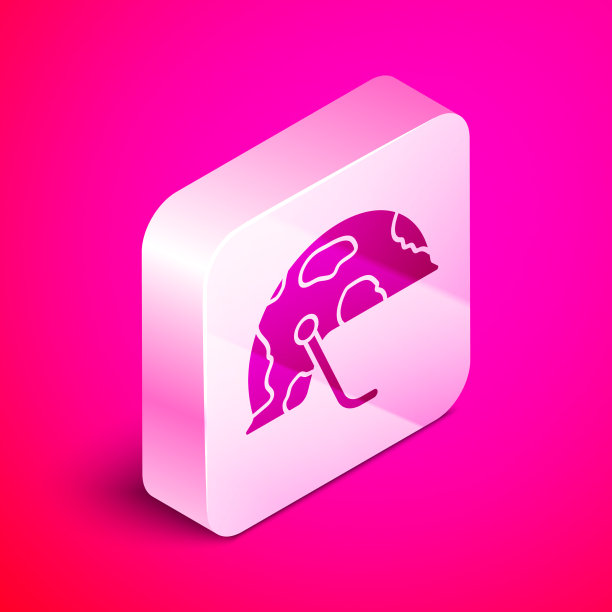 等距军用头盔图标孤立在粉红色图片下载