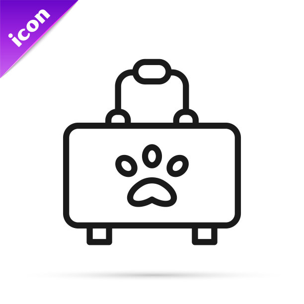 黑线宠物急救箱图标隔离上图片下载