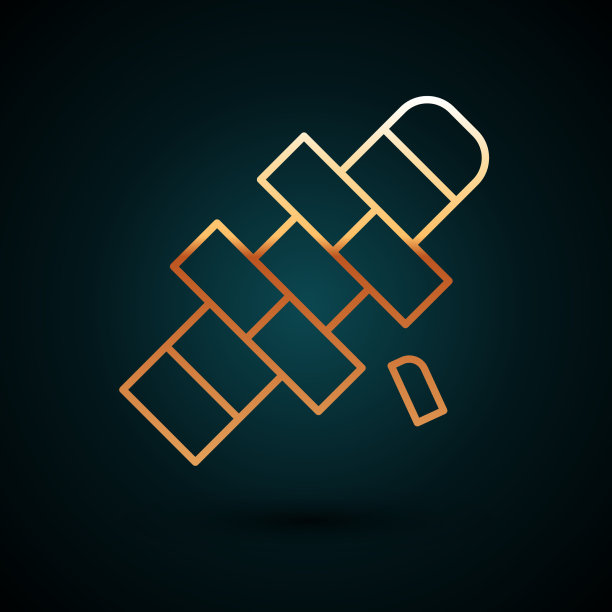 金线跳房子图标孤立在深蓝色图片下载