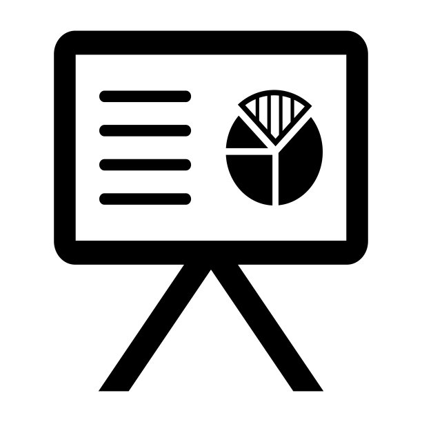 演示文稿，商业图标。黑色矢量图形。图片下载