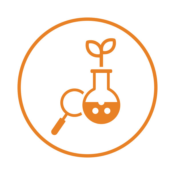 生物学，科学，研究的图标。橙色颜色向量EPS。图片下载