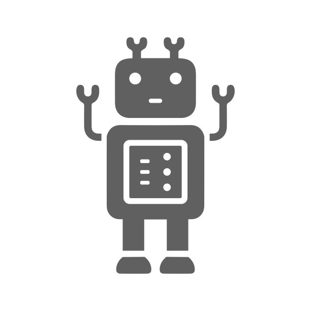 机器人,机器人图标。灰色的矢量图形。图片下载