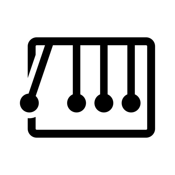 牛顿，科学图标。黑色矢量图形图片下载