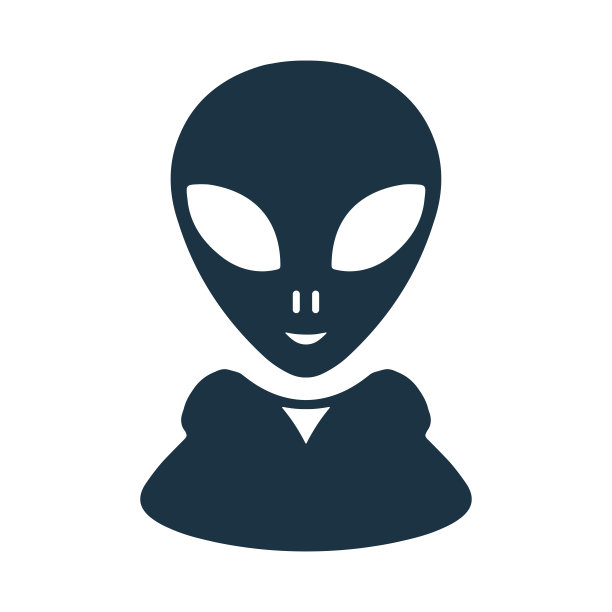 外星生物图标。在白色背景上隔离的简单可编辑矢量设计。图片下载