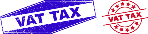 增值税腐蚀徽章圆形和六角形图片下载