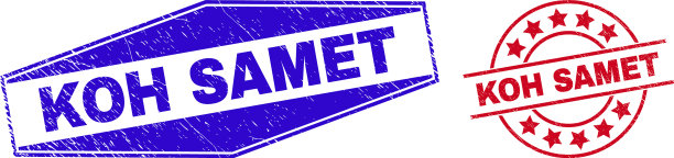 不洁的圆形和六角形邮票图片下载