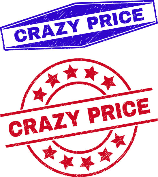 圆形和六边形腐蚀徽章的疯狂价格图片下载