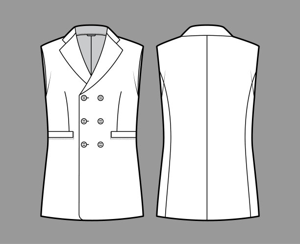 无袖上衣翻领背心马甲图片下载