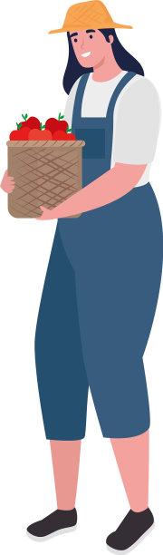 农妇拿着苹果篮图片下载