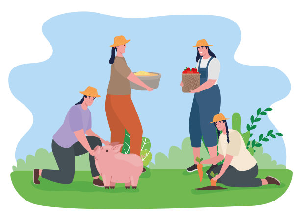 带小猪的农妇图片下载