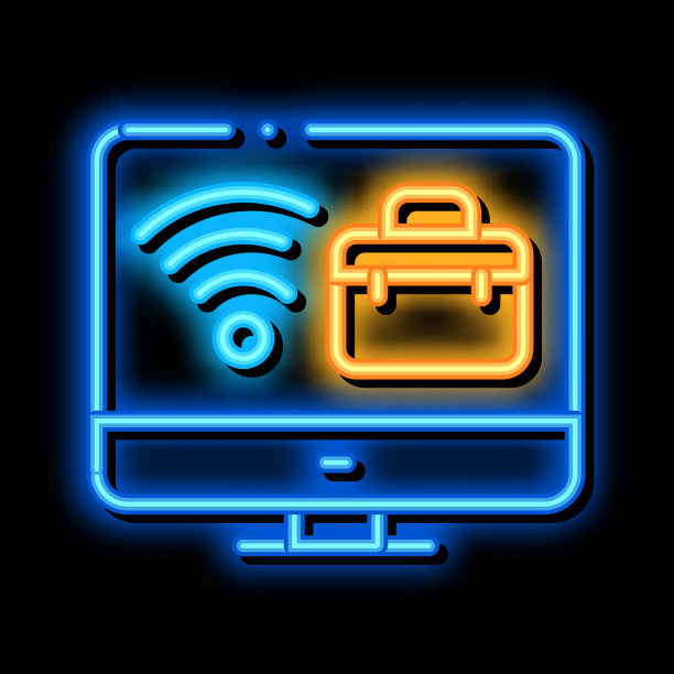 电脑屏幕WiFi商务霓虹图片下载