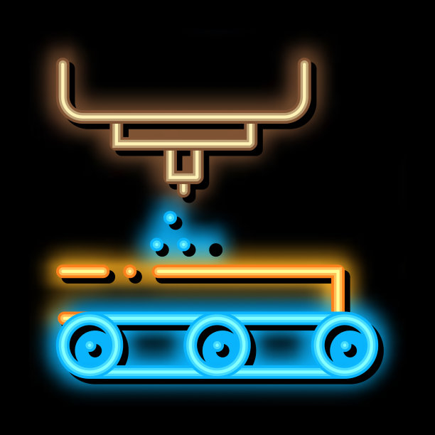 木材加工霓虹辉光图标图片下载