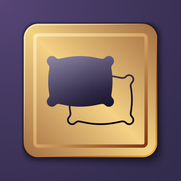 紫色长方形枕头图标孤立在紫色图片下载