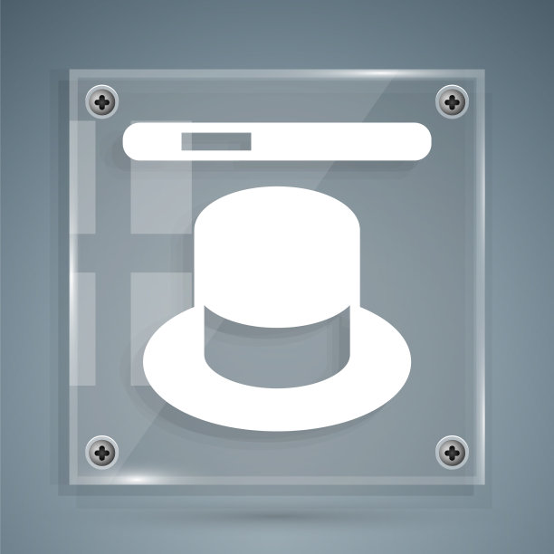 白色魔法帽和魔杖图标孤立在灰色图片下载