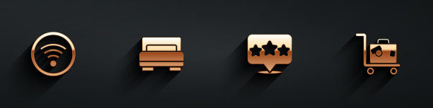 酒店客房床设无线wi-fi五星图片下载