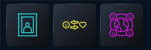 集线画框国际社会图片下载