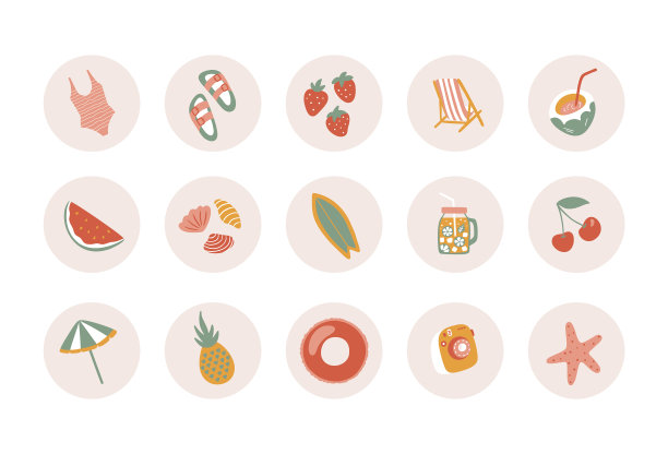 夏季圈贴水果饮料图片下载