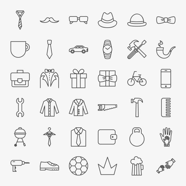 父亲节线图标设置图片下载