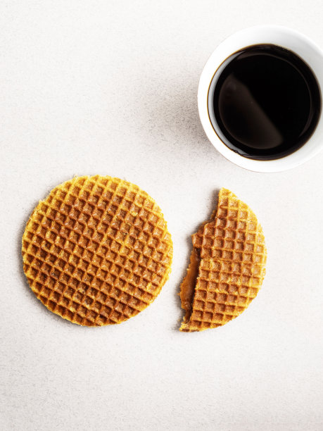 咖啡华夫饼，荷兰焦糖华夫饼，荷兰华夫饼图片下载