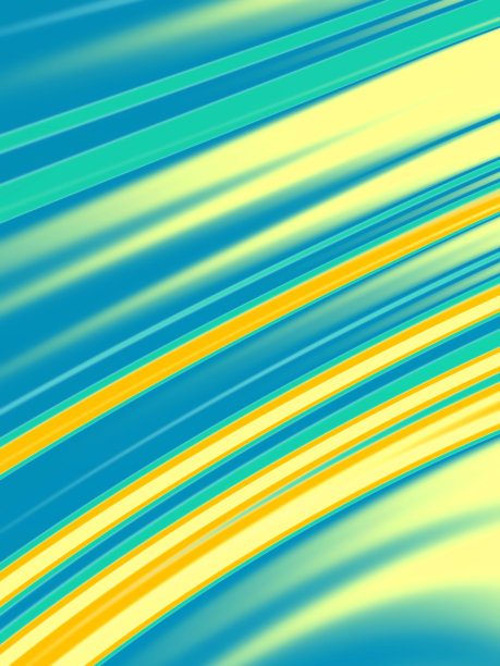 抽象夏天条纹波彩色图案海滩背景模糊在一排渐变蓝色蓝绿色黄色橙色倾斜重复水彩纹理数字生成图像分形艺术图片下载