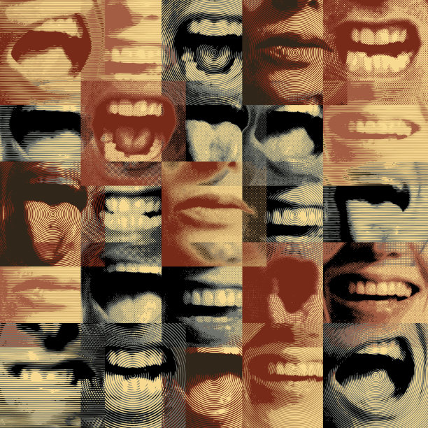 与人的嘴和嘴唇的无缝模式图片下载