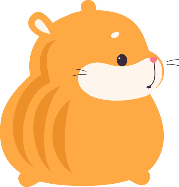 后视图可爱的仓鼠可爱的有趣的红色宠物图片下载