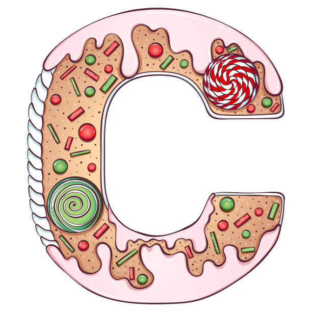 字母姜饼字母C图片下载