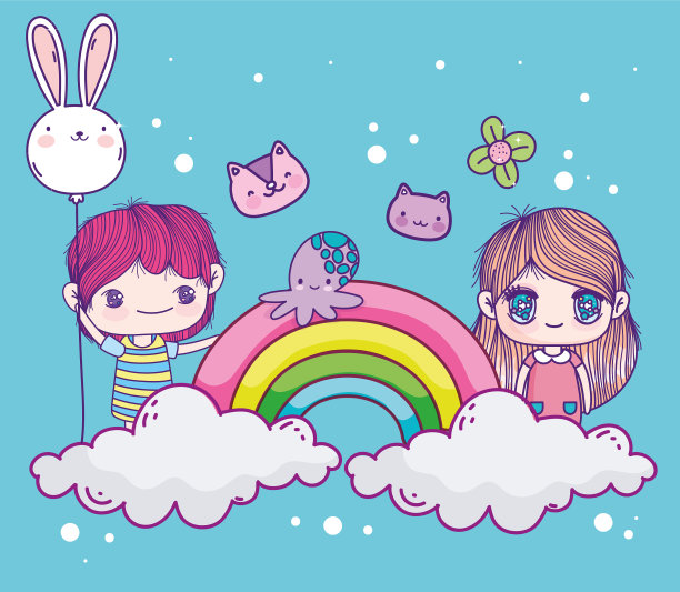 有趣的男孩和女孩可爱图片下载