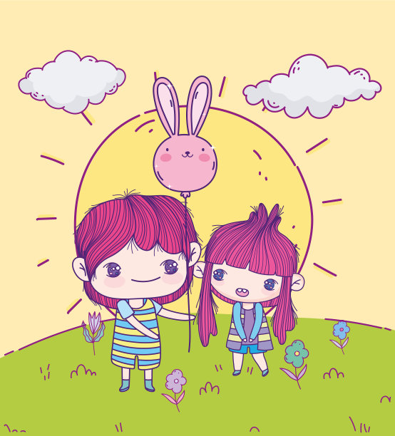 卡哇伊动漫里的女孩男孩图片下载