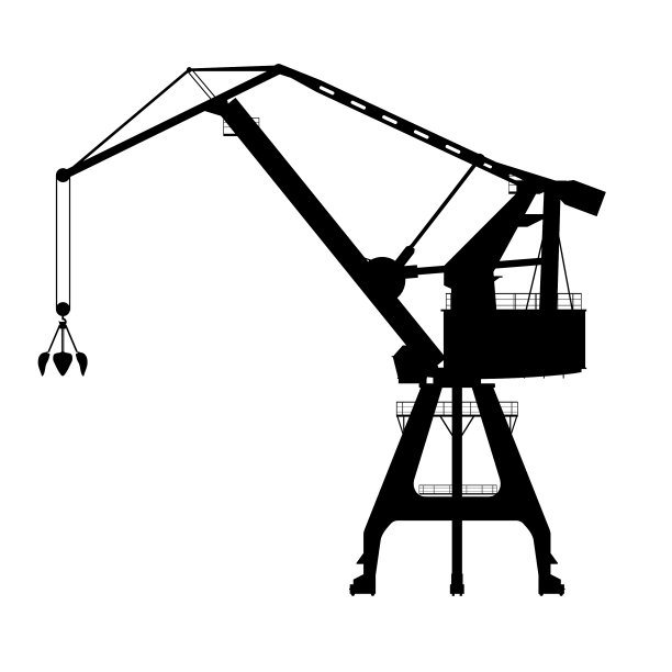 剪影一只鹤孤立在白色上图片下载