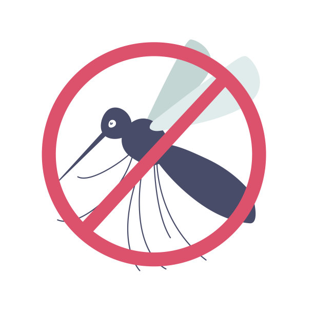 一个圆形停车标志上的蚊子咬了白色隔离的妇女的手。血液运行。矢量图图片下载