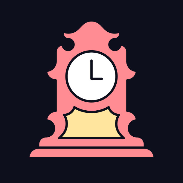 复古桌面时钟的RGB颜色图标为黑暗主题图片下载