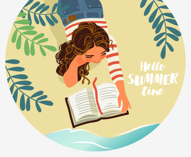 可爱的女孩在看书图片下载