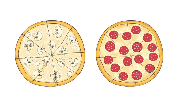 传统意大利披萨呈圆形图片下载