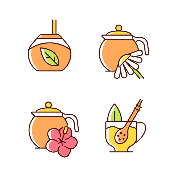 草药茶RGB颜色图标设置图片下载