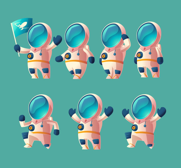 设定卡通宇航员移动宇航员图片下载