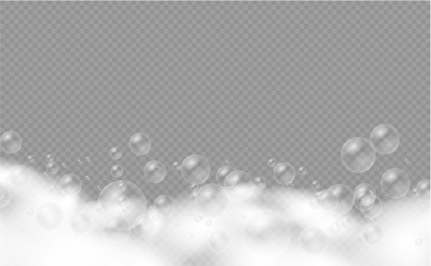 将洗发泡沫和肥皂泡在一起。图片下载