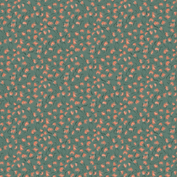 与小珊瑚花交织的树枝的无缝图案图片下载