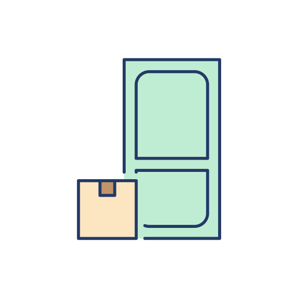 快递包裹到门平线图标图片下载