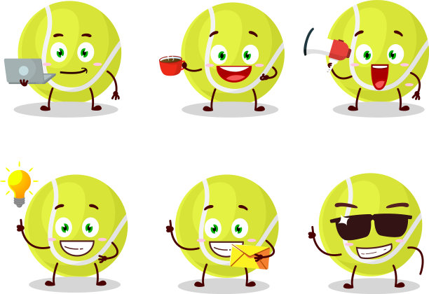 各种类型的网球卡通人物图片下载