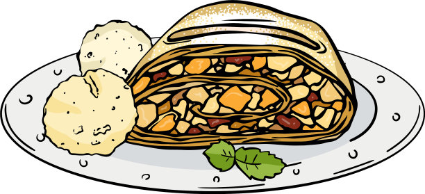 手绘传统的维也纳馅饼图片下载