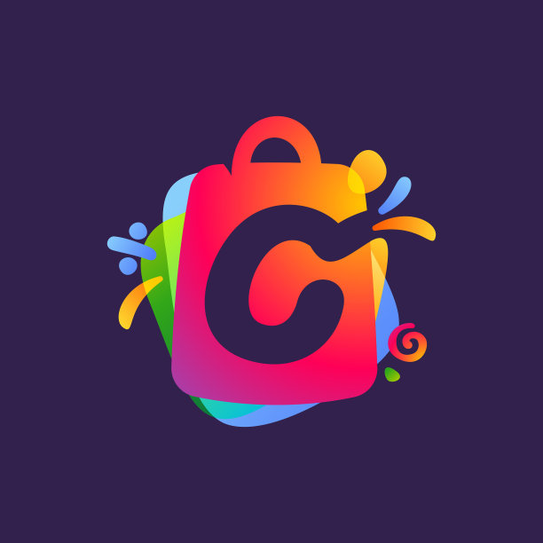 C字母标志与购物袋和销售图标图片下载