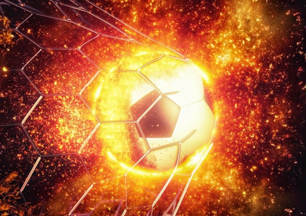 足球穿过球门的插图图片下载